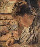 Camille Pissarro The Woman is sewing in front of the window oil
